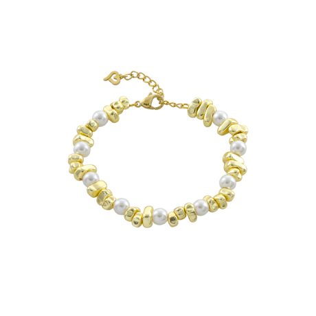 Bratara placata cu aur 18k si perle sintetice Colorful, 02L27-00960, Oxette Romania