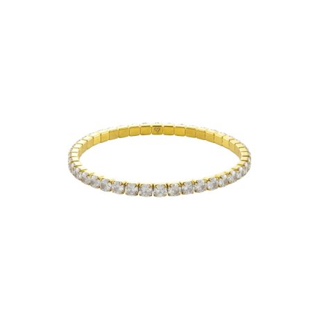 Bratara tennis placata cu aur de 18k cu zirconia incolore Tennis, 02L27-00978, Oxette Romania