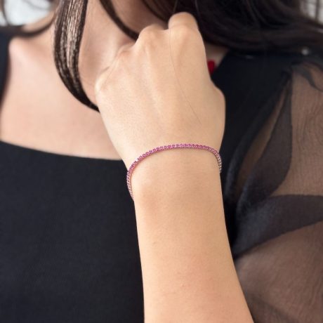 Bratara tennis argint cu pietre cubic zirconia rosu Essentials, 02V01-J1229, Oxette Romania