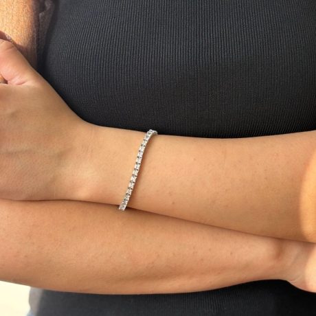 Bratara tennis argint cu pietre cubic zirconia incolore Essentials, 02V01-J1283, Oxette Romania