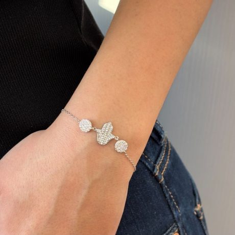 Bratara argint decorata cu 3 pandantive cu cristale zirconia Essentials, 02V01-Y1030, Oxette Romania