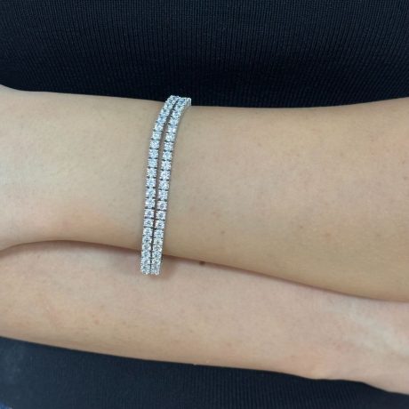 Bratara tennis dubla argint cu pietre cubic zirconia incolore Essentials, 02V01-Y1064, Oxette Romania