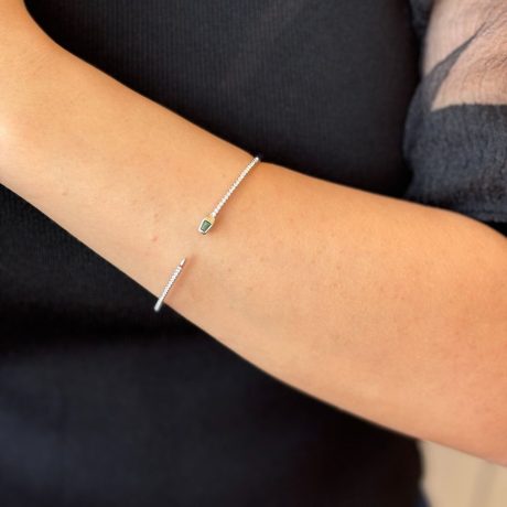 Bratara argint fixa si cubic zirconia verde si zirconia incolore Essentials, 02V01-Y1093, Oxette Romania