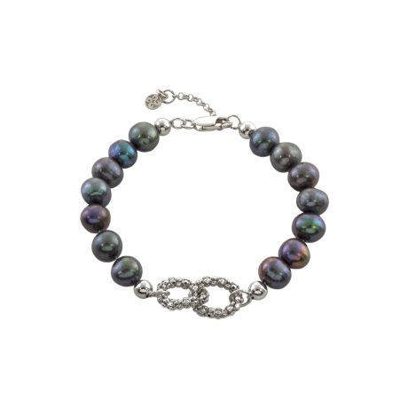 Bratara argint cu perle de cultura gri Holiday, 02X01-03492, Oxette Romania