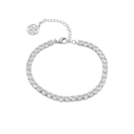 Bratara tennis otel inoxidabil cu pietre zirconia incolore Party, 02X03-00553, Oxette Romania