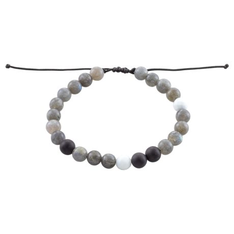 Bratara barbati ajustabila cu labradorit si onix Men, 02X03-00602, Oxette Romania