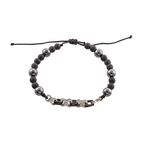 Bratara barbati ajustabila cu onix si hematite Men, 02X03-00606, Oxette Romania