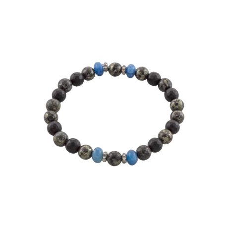 Bratara barbati elastica otel inoxidabil cu onix si pirita Men, 02X03-00607, Oxette Romania