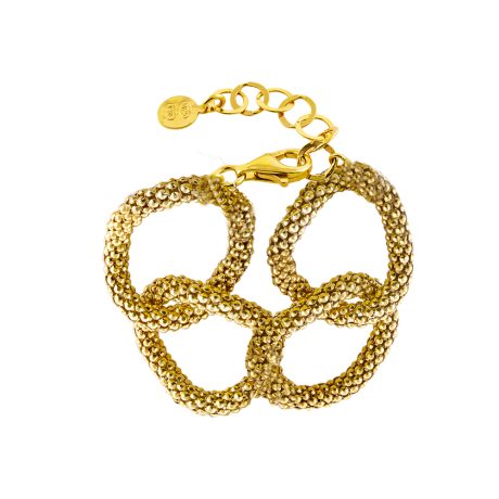 Bratara argint placat cu aur galben 18k statement cu zale din lant gros Fight, 02X05-00054, Oxette Romania