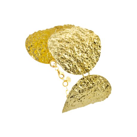 Bratara argint placat cu aur galben de 18 K statement cu elemente rotunde Earth, 02X05-02303-NEW2, Oxette Romania