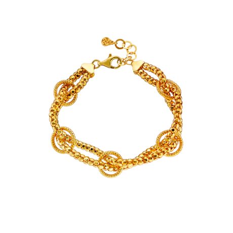 Bratara argint placat cu aur galben de 18 K cu cercuri Success, 02X05-02338, Oxette Romania