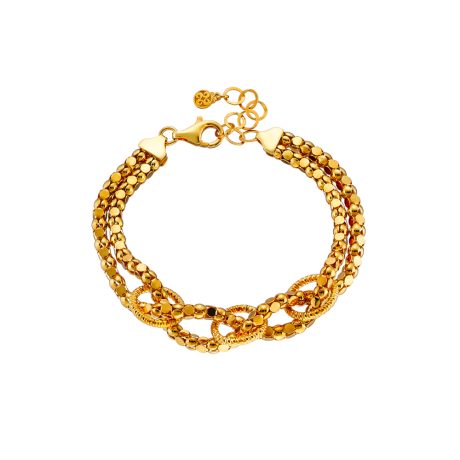 Bratara argint placat cu aur galben de 18 K cu lant gros si cercuri Success, 02X05-02339, Oxette Romania