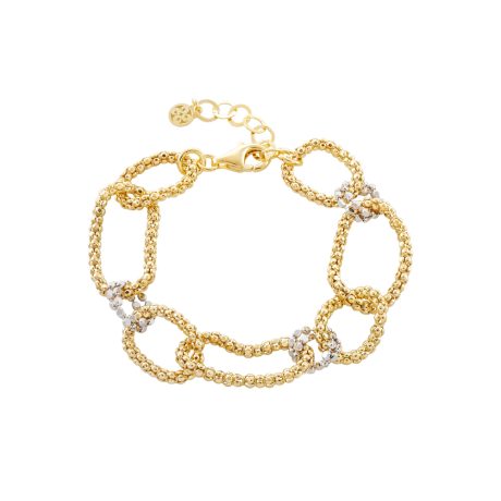 Bratara argint placata cu aur de 18K cu zale Antoinette, 02X05-02367, Oxette Romania