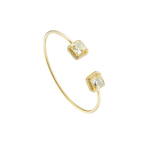 Bratara fixa argint placata cu aur de 18K cu pietre zirconia incolore Kate Gifting, 02X05-02385, Oxette Romania