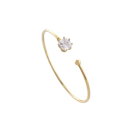 Bratara fixa argint placata cu aur de 18K si piatra zirconia incolora Gifting, 02X05-02386, Oxette Romania
