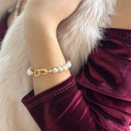 Bratara argint placata cu aur de 18K cu perle de cultura Holiday (Copy), 02X05-02508B-2, Oxette Romania