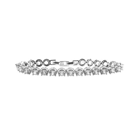 Bratara tennis placata cu rodiu si decorata cu pietre cubic zirconia rotunde Party, 02X15-00297, Oxette Romania