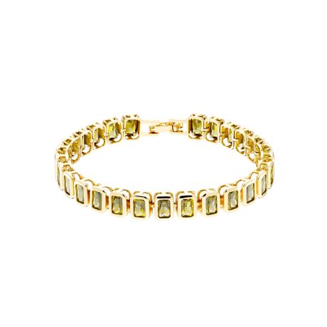 Bratara tennis placata cu aur galben de 18 K decorata cu cristale zirconia Urban, 02X15-00428, Oxette Romania