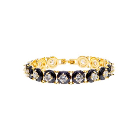 Bratara tennis placata cu aur de 18K cu pietre zirconia incolore Darling, 02X15-00443, Oxette Romania
