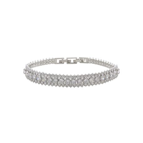 Bratara tennis placata cu rodiu si cubic zirconia incolore Party, 02X15-00447, Oxette Romania