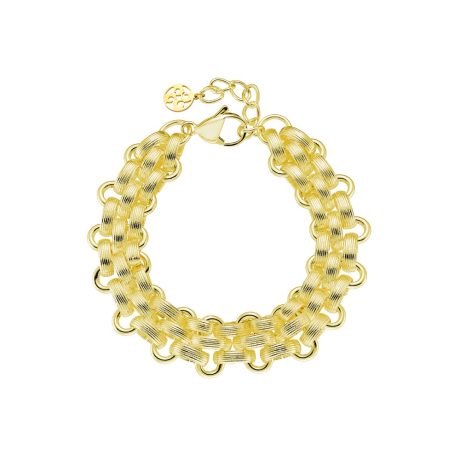 Bratara placata cu aur de 18k din zale Links, 02X27-00515, Oxette Romania