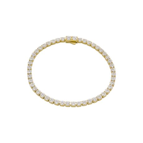 Bratara tennis placata cu aur de 18k cu zirconia incolore Tennis, 02X27-00520, Oxette Romania