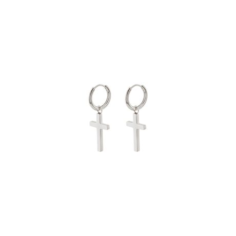 Cercei otel inoxidabil cu pandantiv cruce Links, 03J03-00015, Oxette Romania