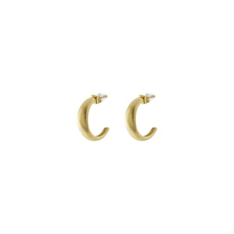 Cercei creole placati cu aur 18 k finisaj mat Hoops, 03J27-00070, Oxette Romania