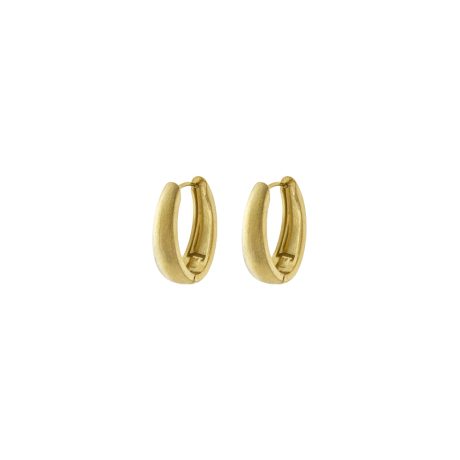 Cercei creole placati cu aur 18 k finisaj mat Hoops, 03J27-00071, Oxette Romania