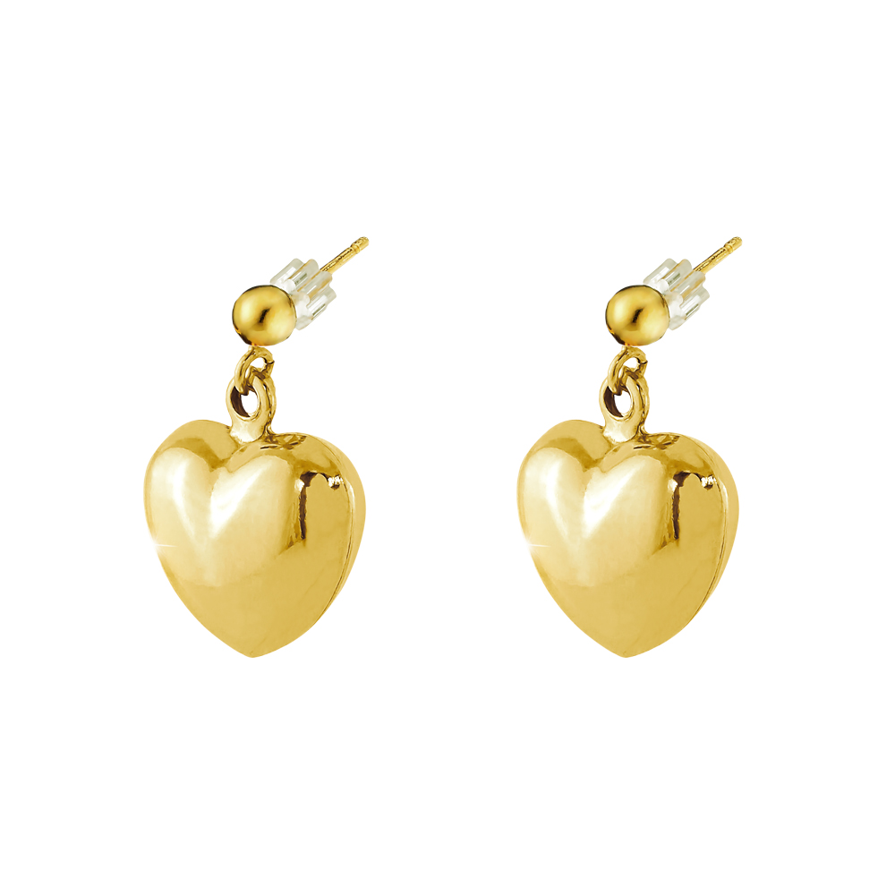 Cercei inima placati cu aur galben de 18 K Femininity, 03L15-01429-1, Oxette Romania