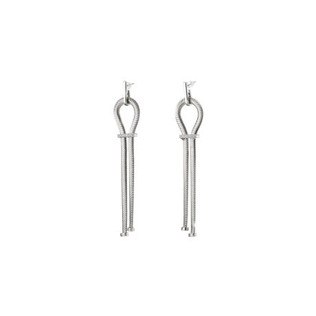 Cercei lungi placati cu rodiu cu pietre zirconia Madison, 03L15-01688, Oxette Romania