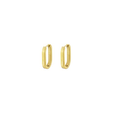 Cercei rotunzi otel inoxidabil placati cu aur 18K Clip, 03L27-00584, Oxette Romania