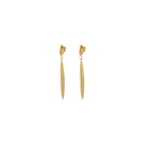 Cercei lungi placati cu aur 18 k  Hoops, 03L27-00625, Oxette Romania