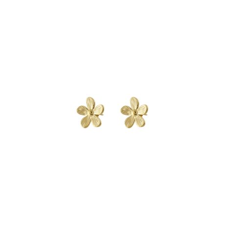 Cercei pe ureche placati cu aur 18k in forma de floare Flower, 03L27-00629, Oxette Romania