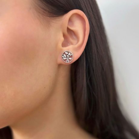 Cercei argint cu surub si cristale zirconia incolore Essentials, 03V01-J4093, Oxette Romania