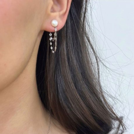 Cercei argint lungi decorati cu perle de cultura Essentials, 03V01-K4363, Oxette Romania