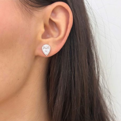 Cercei argint cu surub decorati cu cristale zirconia incolore Essentials, 03V01-Y4004, Oxette Romania