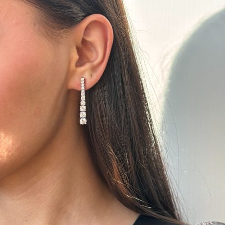 Cercei argint tennis decorati cu cristale zirconia incolore Essentials, 03V01-Y4068, Oxette Romania