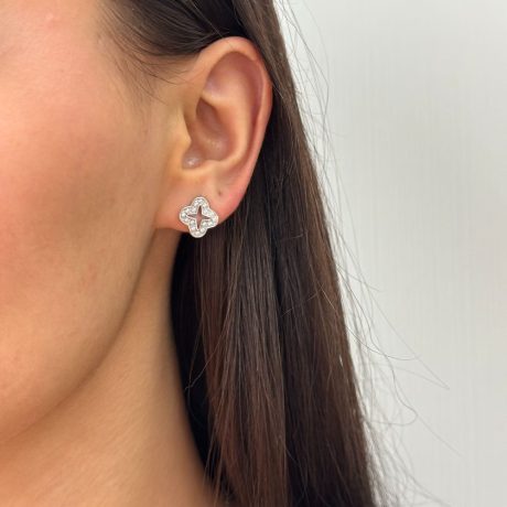 Cercei argint cu surub decorati cu perlute Essentials, 03V01-Y4114, Oxette Romania