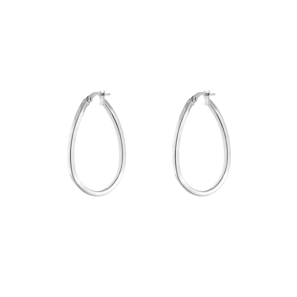 Cercei ovali argint Hoop, 03X01-02934, Oxette Romania