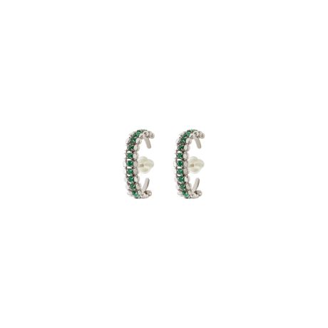 Cercei argint rotunzi cu pietre zirconia verzi Gifting, 03X01-03258, Oxette Romania