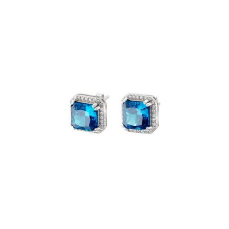 Cercei argint cu pietre cubic zirconia incolore si albastre Kate Gifting, 03X01-03427, Oxette Romania