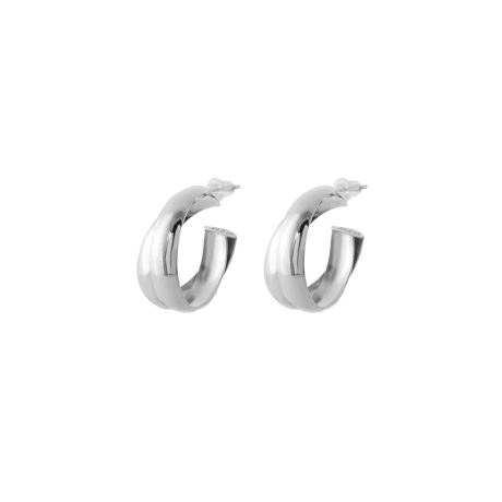 Cercei argint  cu surub tip creola Hoops, 03X01-03450, Oxette Romania