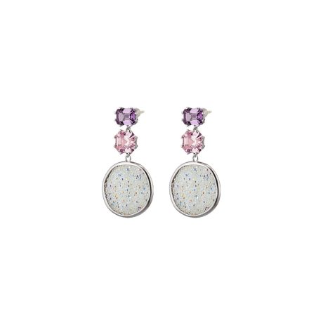 Cercei argint lungi cu zirconia si caviar Noblesse, 03X01-03536NEW, Oxette Romania