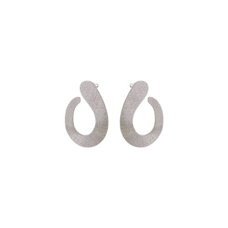 Cercei argint voluminosi pe ureche si sablati Helix, 03X01-03537, Oxette Romania