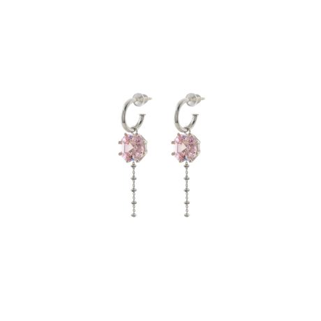 Cercei argint lungi eleganti cu zirconia roz Gifting, 03X01-03541, Oxette Romania