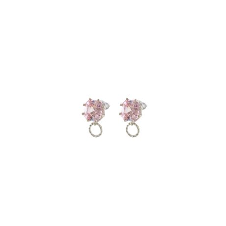 Cercei argint cu surub si zirconia roz Gifting, 03X01-03542, Oxette Romania