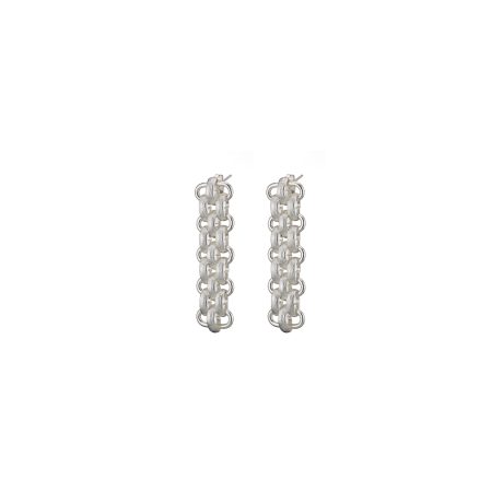 Cercei placati cu rodiu lungi din zale Links, 03X03-00133, Oxette Romania
