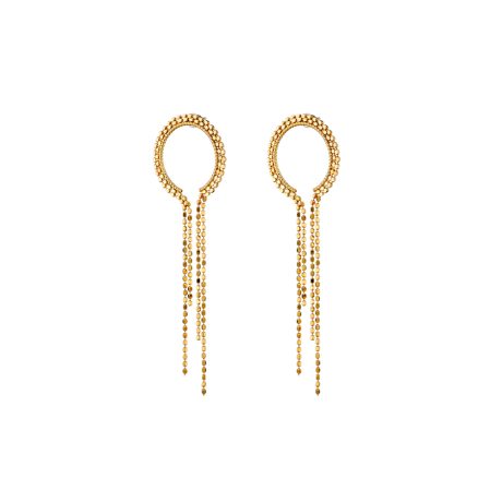 Cercei argint placati cu aur 18K lungi cu lanturi Shine On, 03X05-03296, Oxette Romania