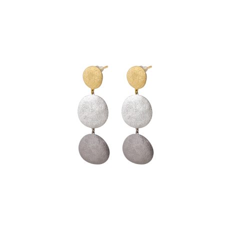 Cercei argint placati cu aur de 18K lungi statement Eccentric, 03X05-03322, Oxette Romania